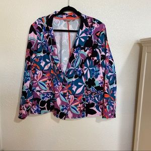 colorful print blazer